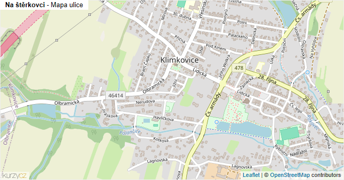 Na štěrkovci - mapa ulice