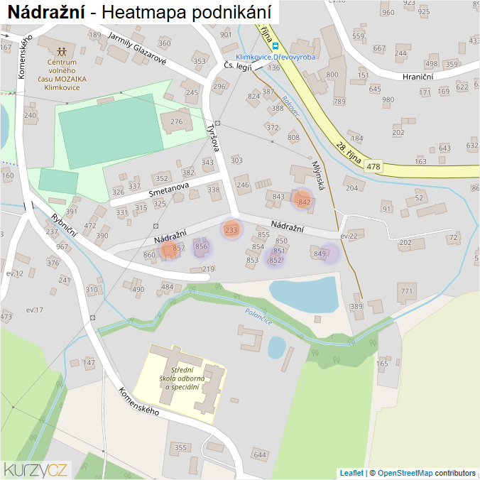 Mapa Nádražní - Firmy v ulici.