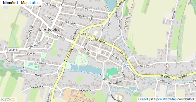 Náměstí - mapa ulice