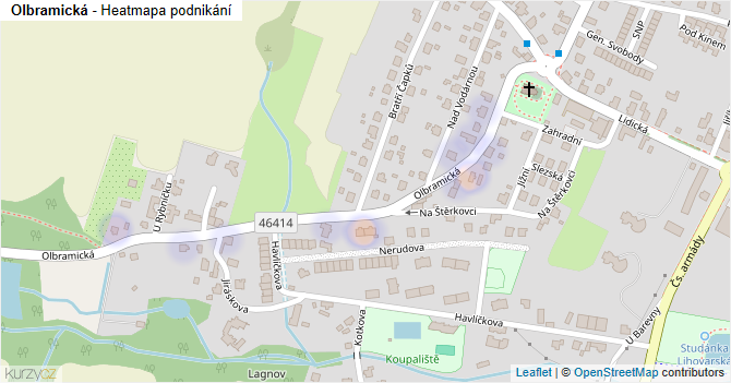 Olbramická - mapa podnikání