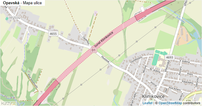 Opavská - mapa ulice