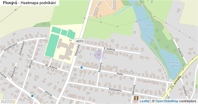 Pionýrů - mapa podnikání