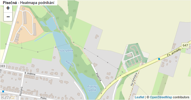 Písečná - mapa podnikání