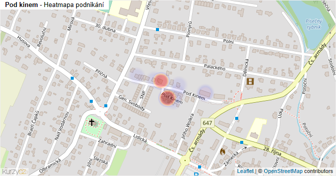 Pod kinem - mapa podnikání