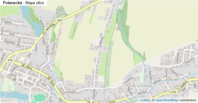 Polanecká - mapa ulice