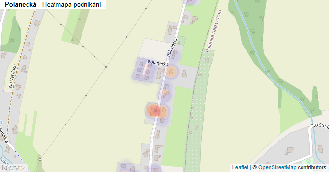 Polanecká - mapa podnikání