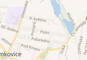 Polní v obci Klimkovice - mapa ulice