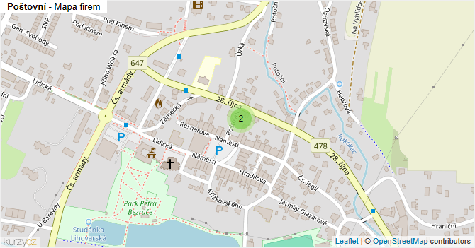 Poštovní - mapa firem