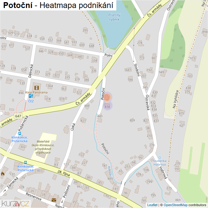 Mapa Potoční - Firmy v ulici.