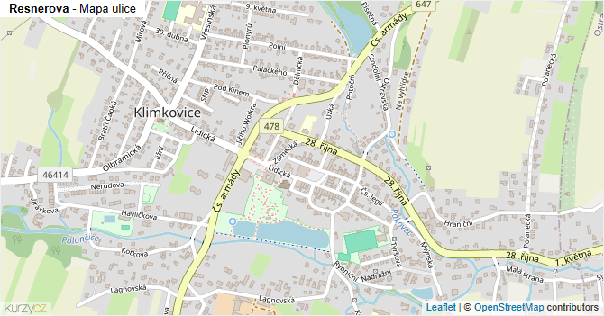 Resnerova - mapa ulice