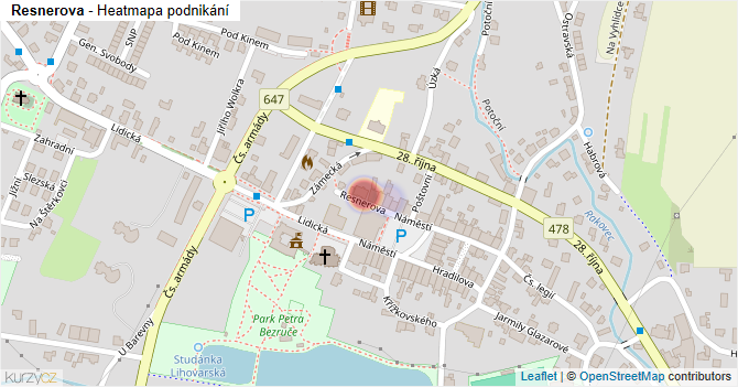 Resnerova - mapa podnikání