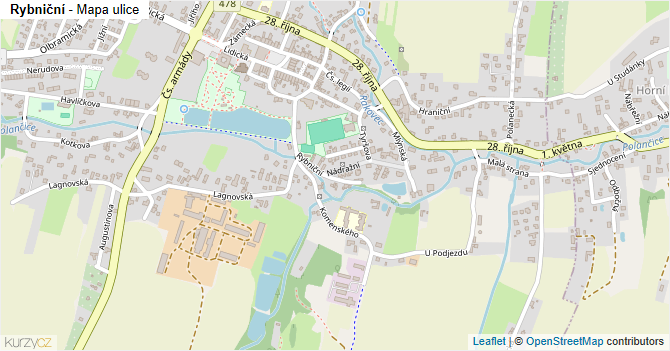 Rybniční - mapa ulice