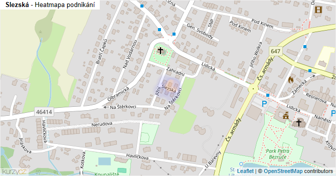 Slezská - mapa podnikání