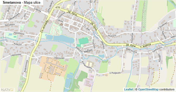 Smetanova - mapa ulice