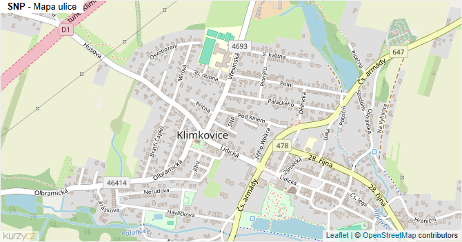 SNP - mapa ulice