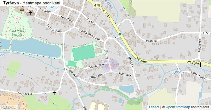Tyršova - mapa podnikání