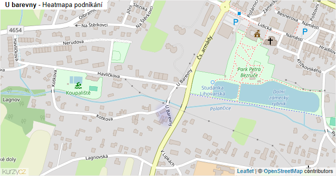 U barevny - mapa podnikání