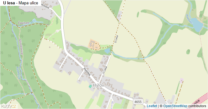U lesa - mapa ulice