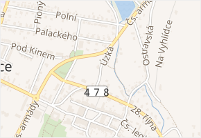 Úzká v obci Klimkovice - mapa ulice