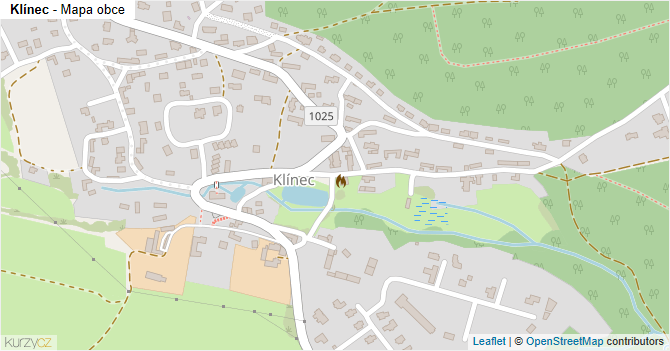 Klínec - mapa obce