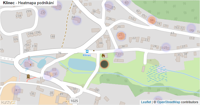 Klínec - mapa podnikání