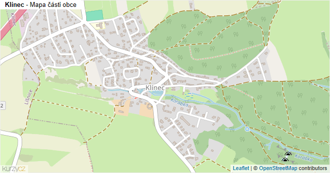 Klínec - mapa části obce