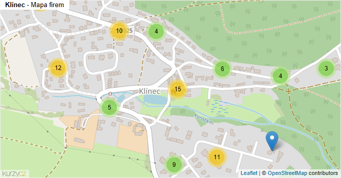 Klínec - mapa firem
