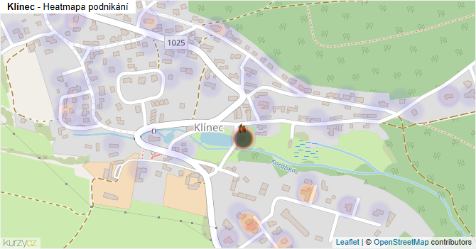 Klínec - mapa podnikání