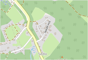 Holubí vrch v obci Klíny - mapa ulice