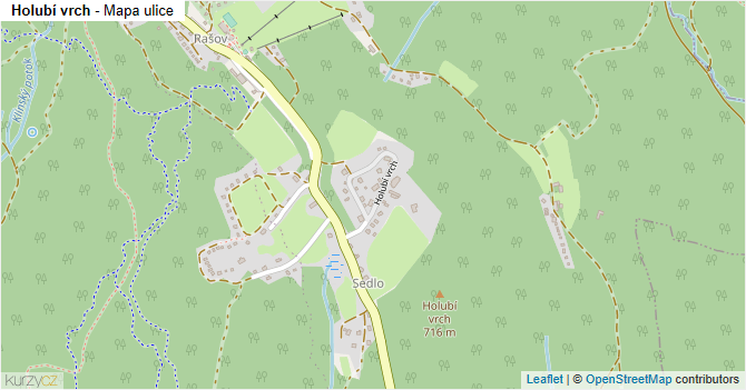 Holubí vrch - mapa ulice