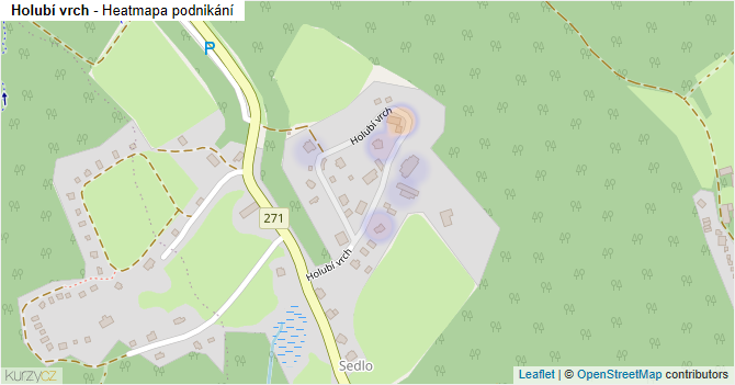 Holubí vrch - mapa podnikání