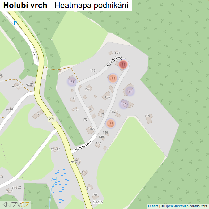 Mapa Holubí vrch - Firmy v ulici.