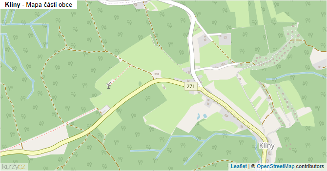 Klíny - mapa části obce