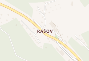 Rašov v obci Klíny - mapa části obce
