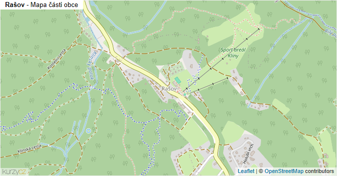 Rašov - mapa části obce