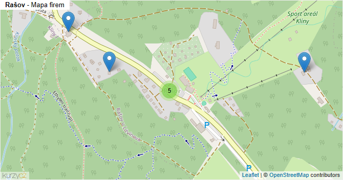 Rašov - mapa firem