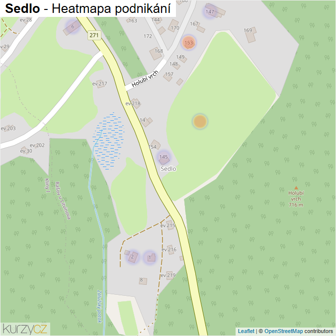 Mapa Sedlo - Firmy v části obce.