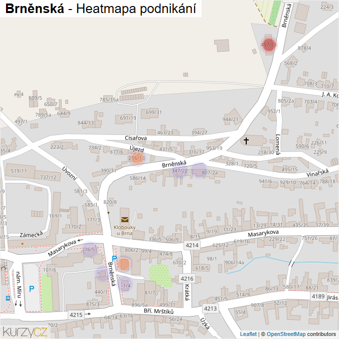 Mapa Brněnská - Firmy v ulici.