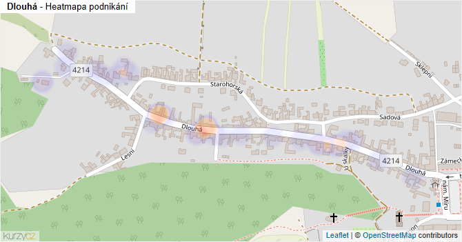 Dlouhá - mapa podnikání