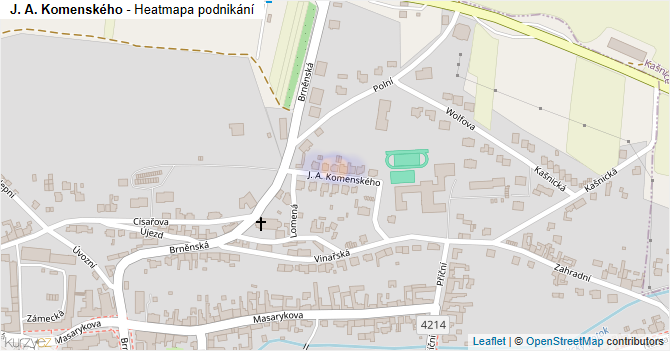 J. A. Komenského - mapa podnikání