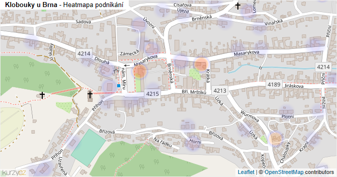 Klobouky u Brna - mapa podnikání