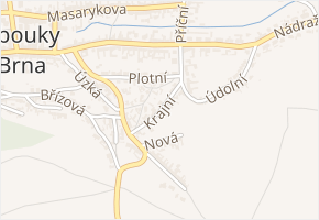 Krajní v obci Klobouky u Brna - mapa ulice