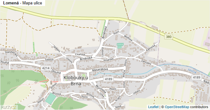 Lomená - mapa ulice