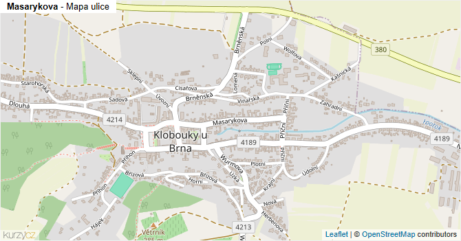 Masarykova - mapa ulice
