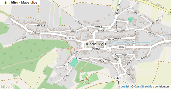 nám. Míru - mapa ulice