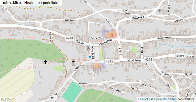 nám. Míru - mapa podnikání