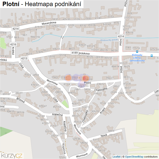 Mapa Plotní - Firmy v ulici.