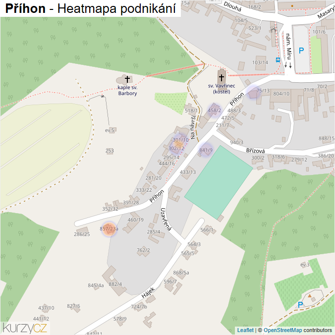 Mapa Příhon - Firmy v ulici.