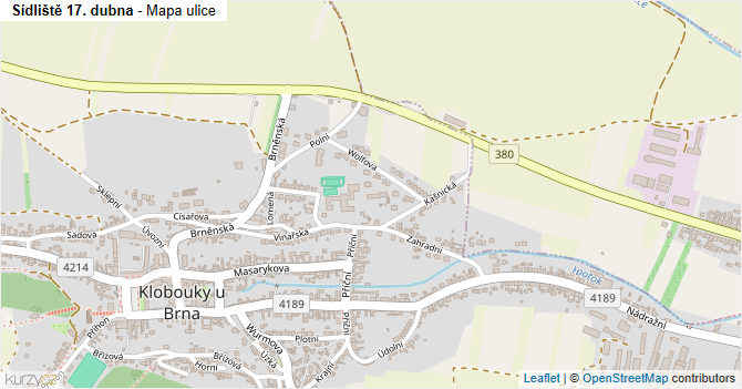 Sídliště 17. dubna - mapa ulice