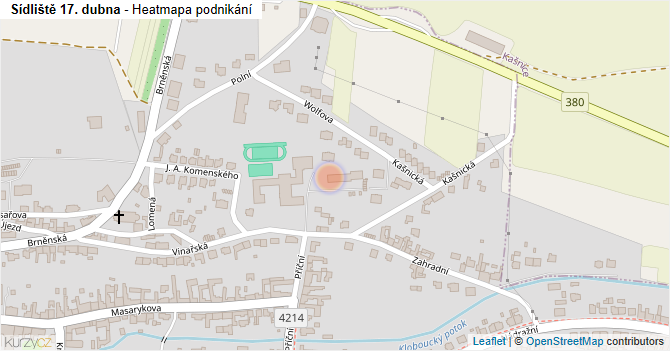 Sídliště 17. dubna - mapa podnikání